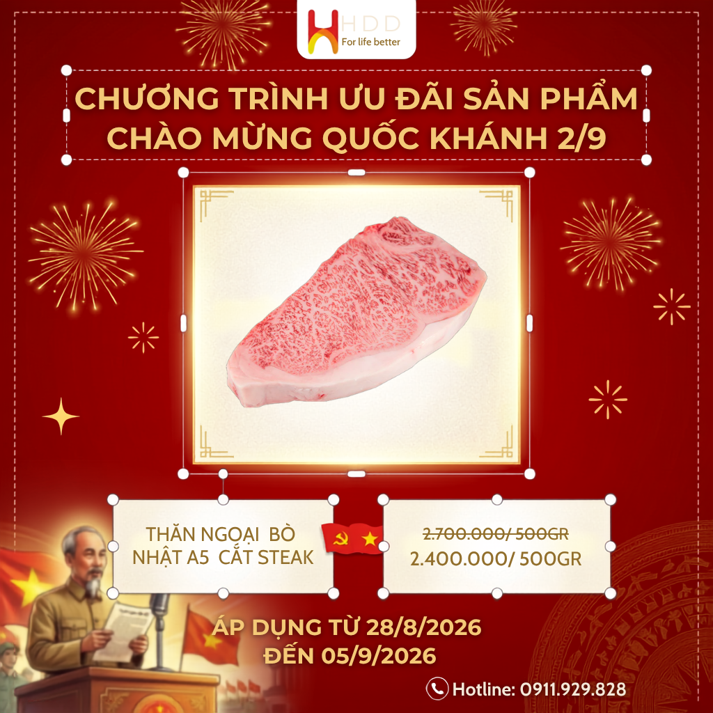 Thăn ngoại bò Nhật A5 cắt Steak giảm giá thịt bò nhập khẩu 2/9